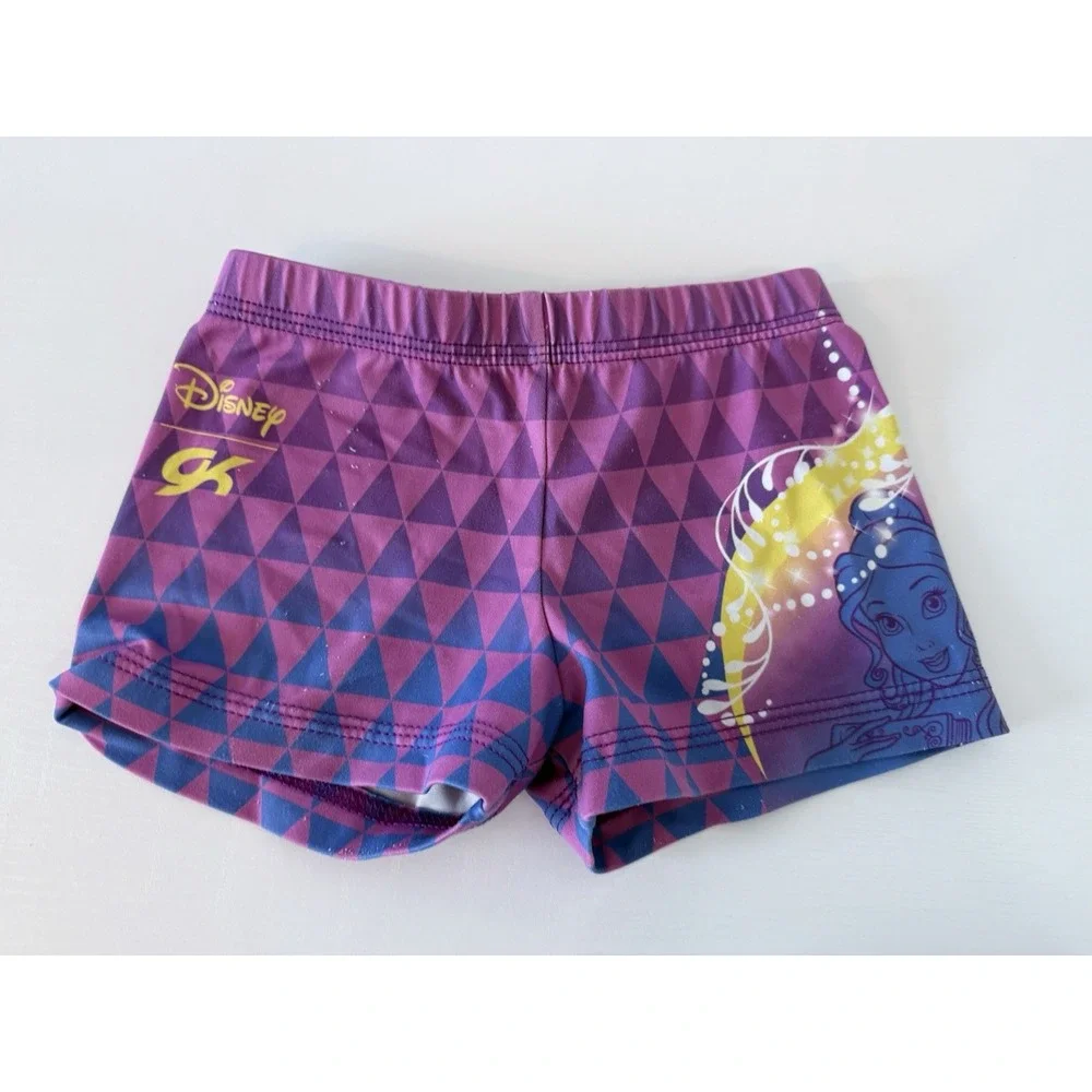 Disney Elite GK CM Compression‎ Shorts Gymnastics Dance Cheer Pink Belle Beauty